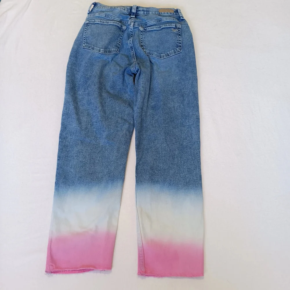 Justice Jr Sz18 Blue, White, and Pink Ombre Wide Legged Jeans